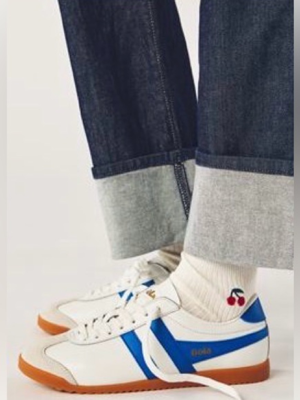 Gola Women’s Bullet Leather Trainer White Pacific Blue Gum Sneakers US 10